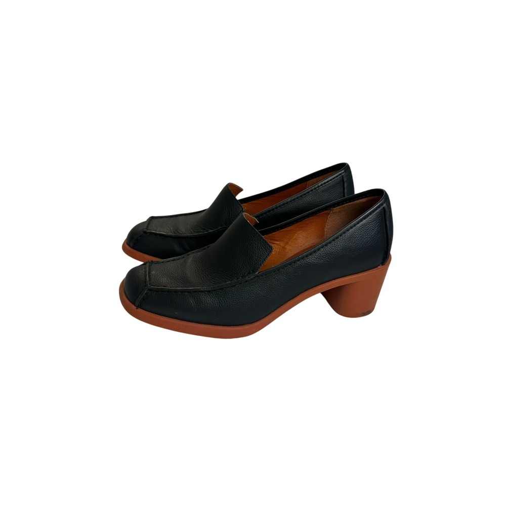 Camper Milah Loafer Women 37 Black Rust Excellent Chunky Heel K201216-004